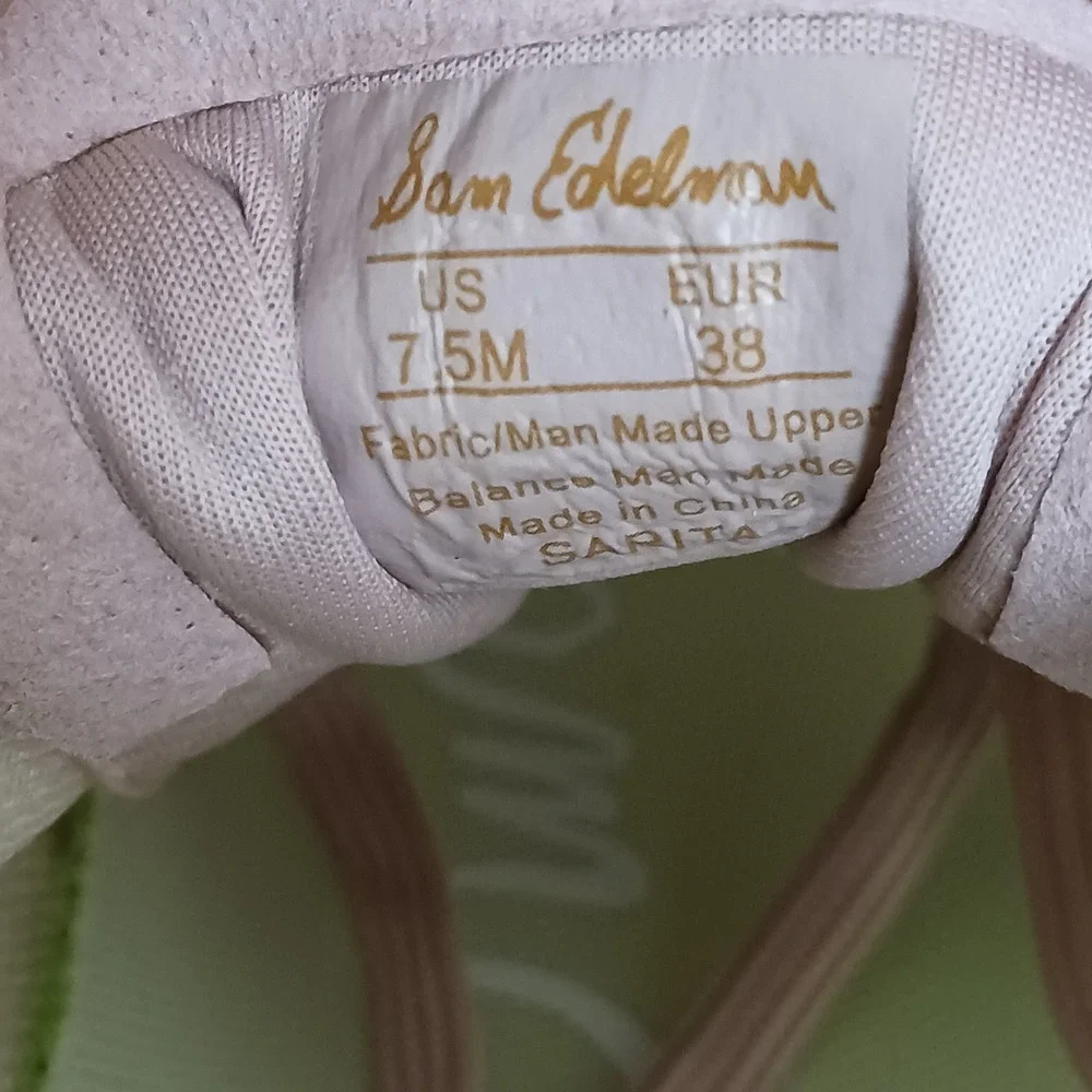 Sam Edelman Sarita Beige Rose Women's Walking Running Performance Shoes Size 7.5